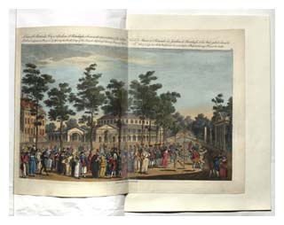 Page from Sarah Banks' scrapbook, with an illustration of Ranelagh Gardens. Image © The British Library