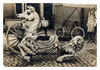 Elaborate carved creature from a fairground ride. Image © The National Fairground Archive, University of Sheffield